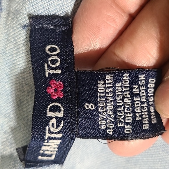 LIMITED TOO Girl's Denim Blue Jean Sleeveless Vest - Size 8 - Picture 8 of 12
